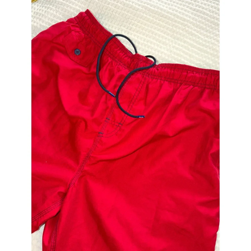 Nat Nasty Swim Trunks Mens Large Red‎ Elastic Waist Drawstring Board Shorts